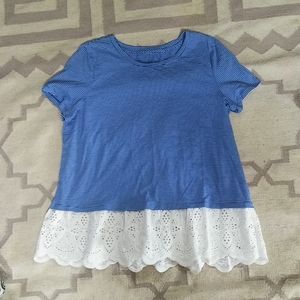 Rebecca Malone woman's tee with lace bottom